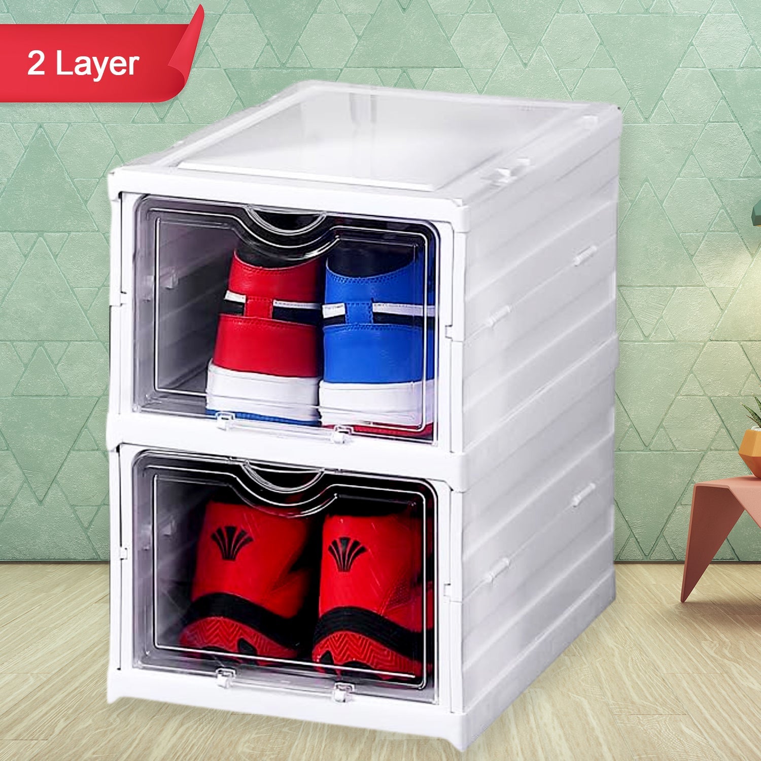 Stackable Multifunctional Storage, for Clothes Foldable Drawer Shelf Basket Utility Cart Rack Storage Organizer Cart for Kitchen, Pantry Closet, Bedroom, Bathroom, Laundry (2 / Layer 1 Pc) Stackable Multifunctional Storage, for Clothes Foldable Drawer Shelf Basket Utility Cart Rack Storage Organizer Cart for Kitchen, Pantry Closet, Bedroom, Bathroom, Laundry (2 / Layer 1 Pc)
